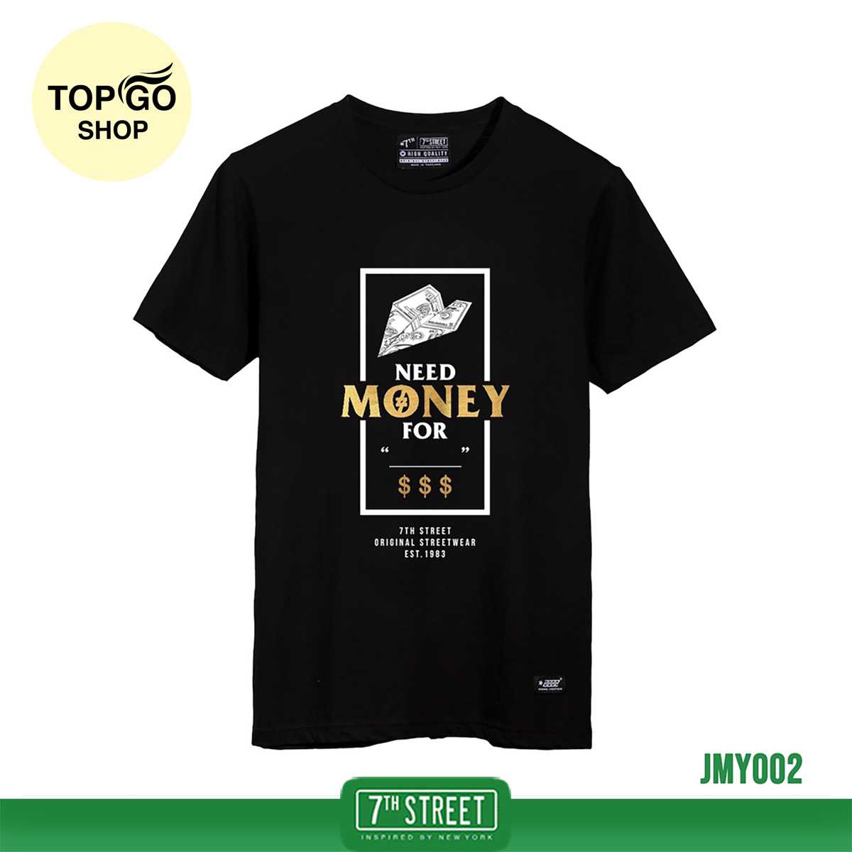 7th Street เสื้อยืด แนวสตรีท รุ่น Monny (ดำ) JMY002 ของแท้