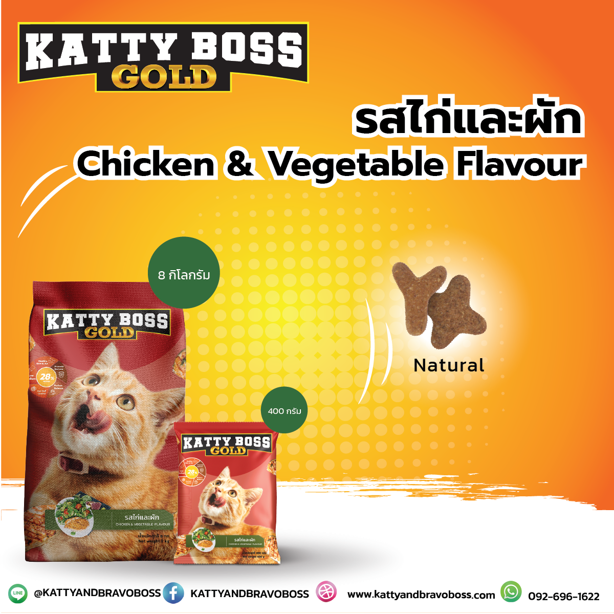 Katty boss อาหารแมว แคทตี้ บอส รสไก่และผัก