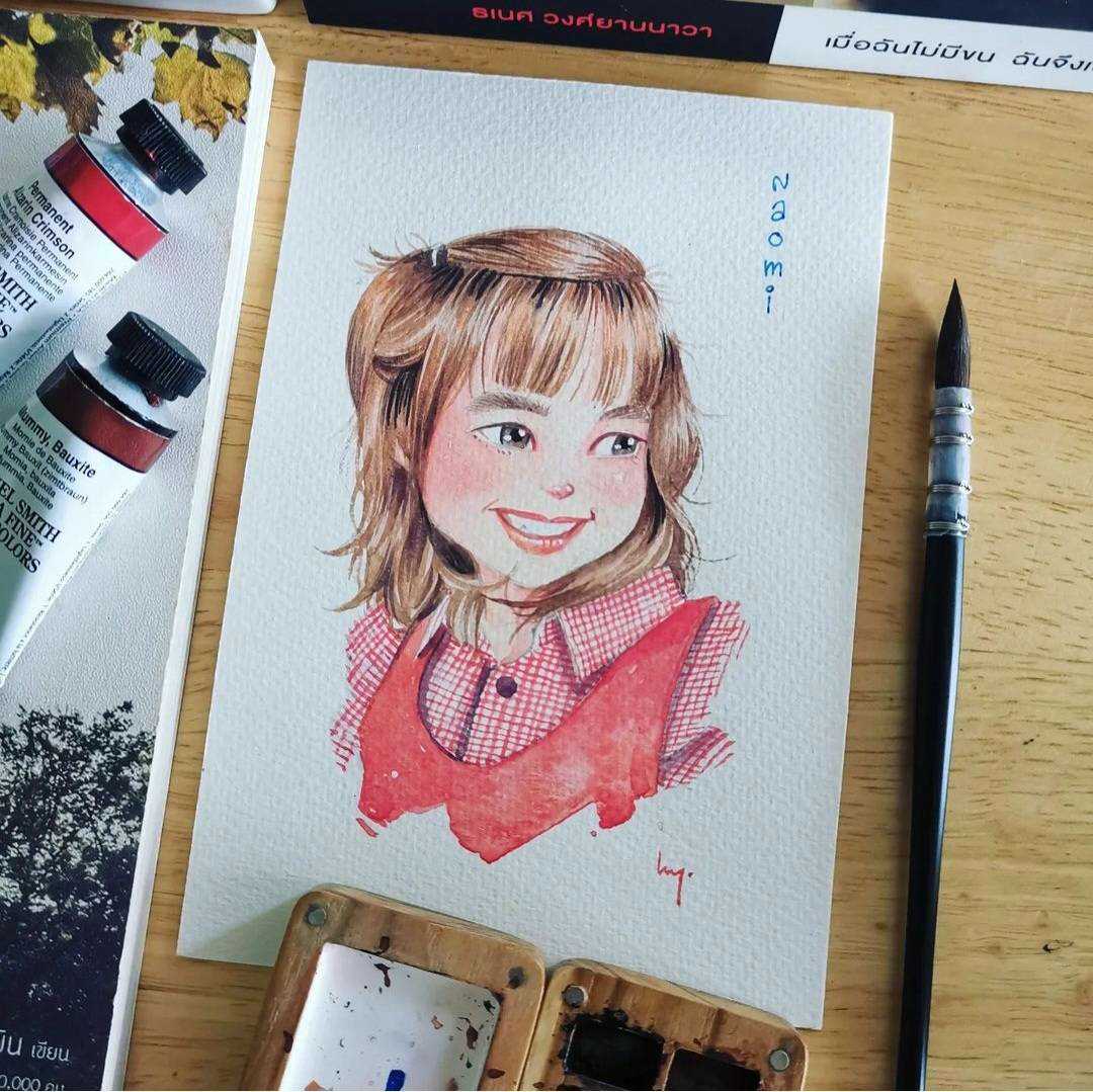 รับวาดรูป/ รูปสีน้ำ/ ขนาด S