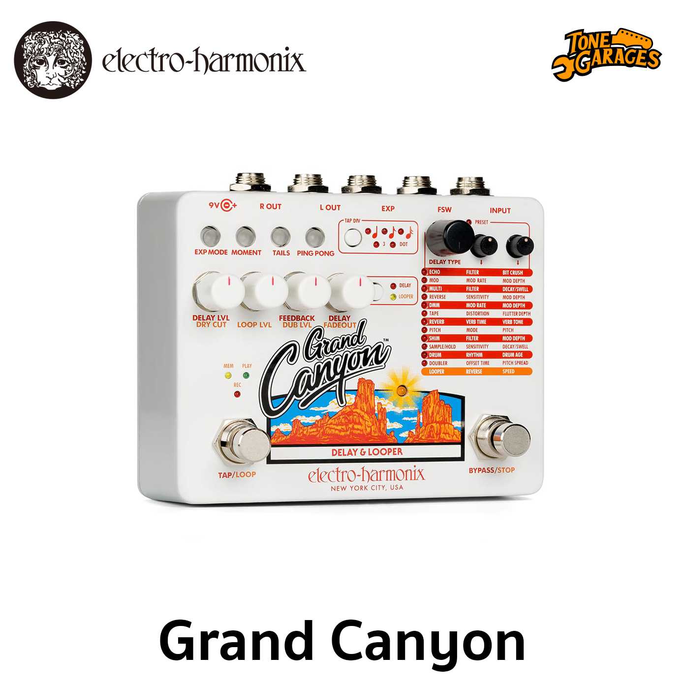 Electro Harmonix เอฟเฟคกีต้าร์ Grand Canyon Delay & Looper with 12 Delay types