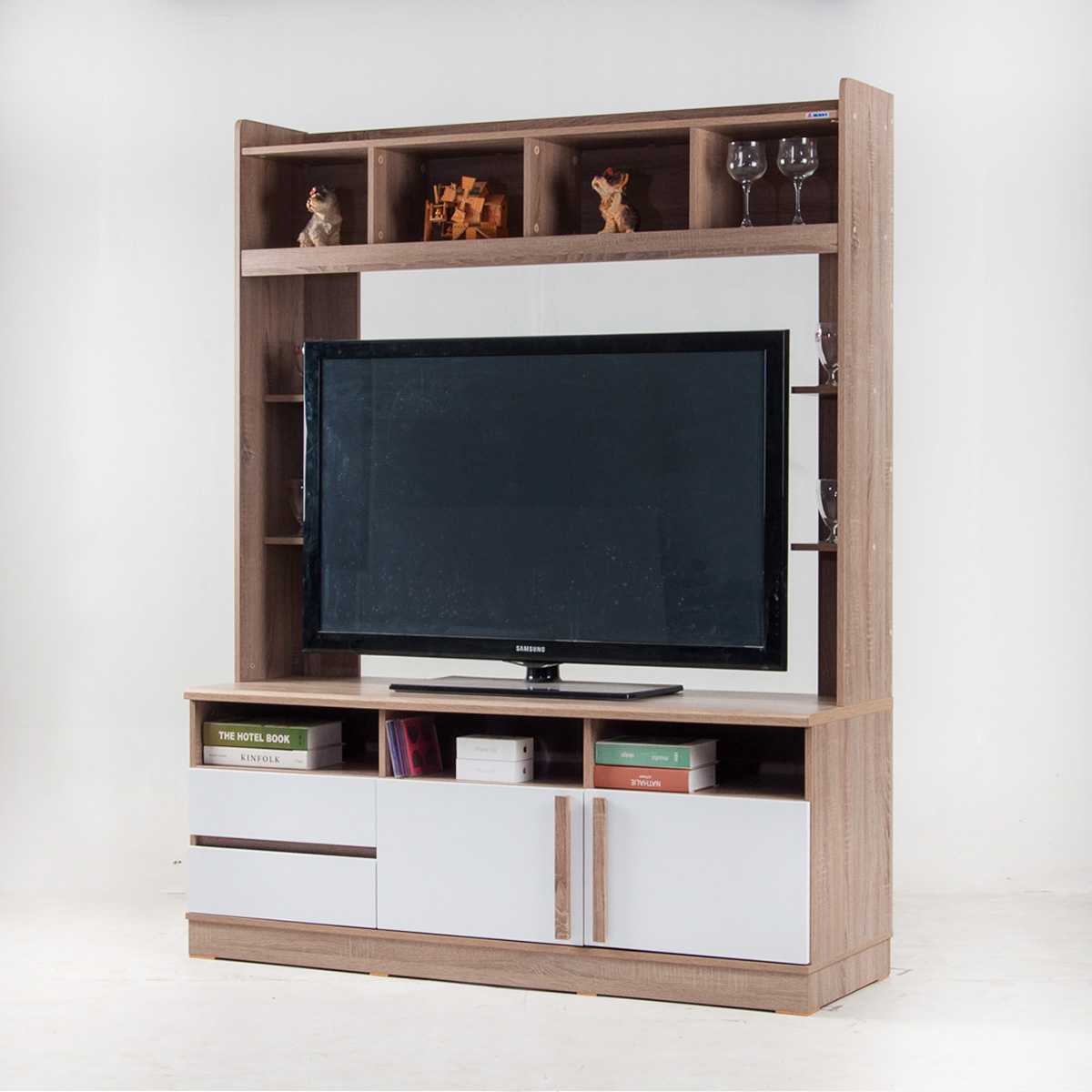 ส่งฟรี! ตู้วางทีวี ชั้นวางทีวี ขนาดใหญ่ 150 ซม. วางทีวี 65 นิ้วได้ TV stand cabinet รุ่น HT1502