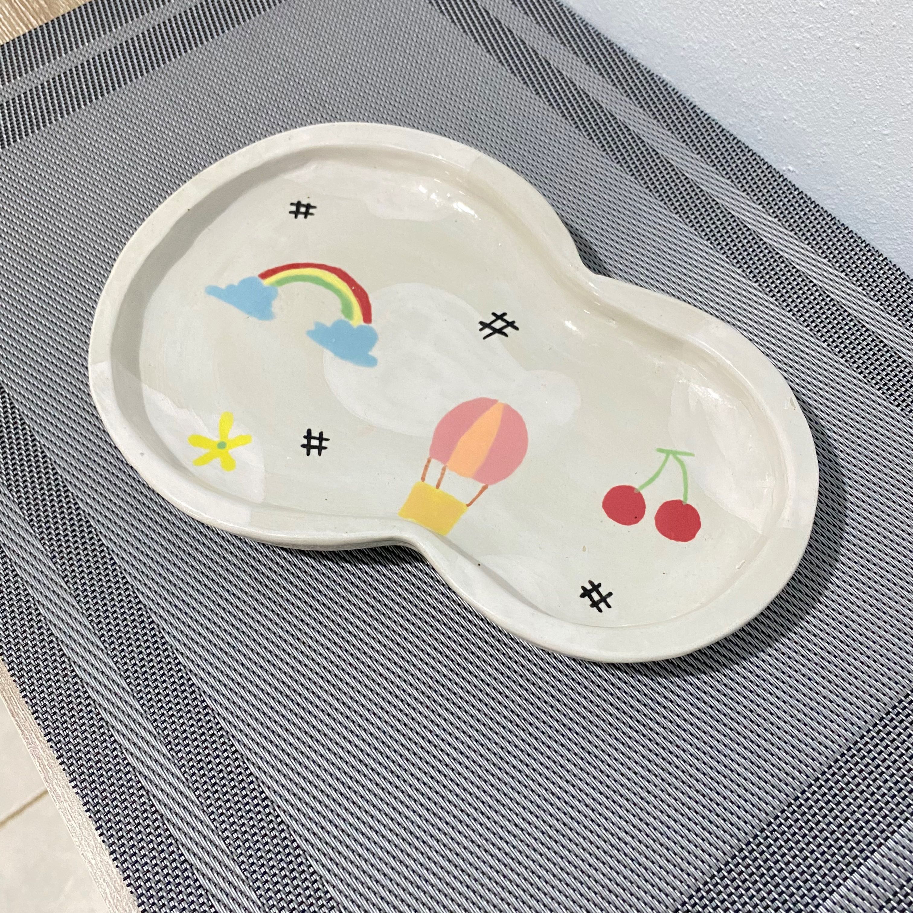 จาน Rainbow balloon cherry PLATE 113P01