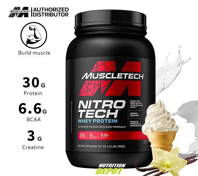 MuscleTech Nitro-tech 2.2 lb - เวย์โปรตีนเสริมสร้างกล้ามเนื้อ