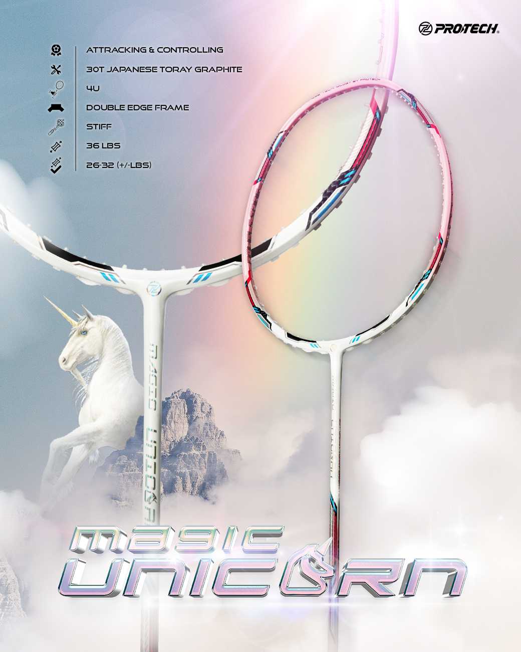 Protech Sports ไม้แบดมินตัน รุ่น Magic Unicorn