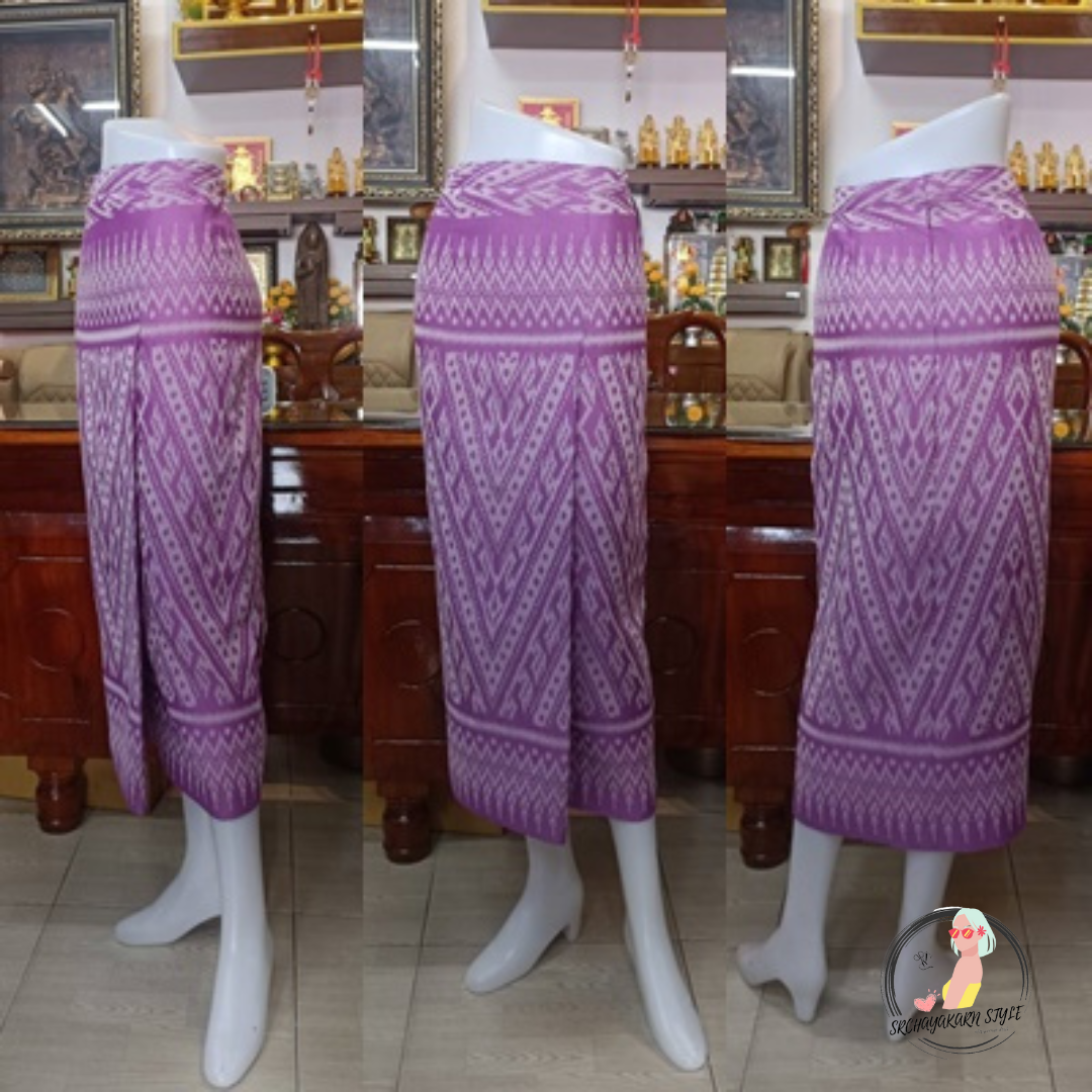 ผ้าถุงเนื้อฝ้ายทอลาย สีชมพู ลายลิซ่า (ลายนาคราช) ผ้าถุงลิซ่า ✂️รับตัดตามไซส์✂️