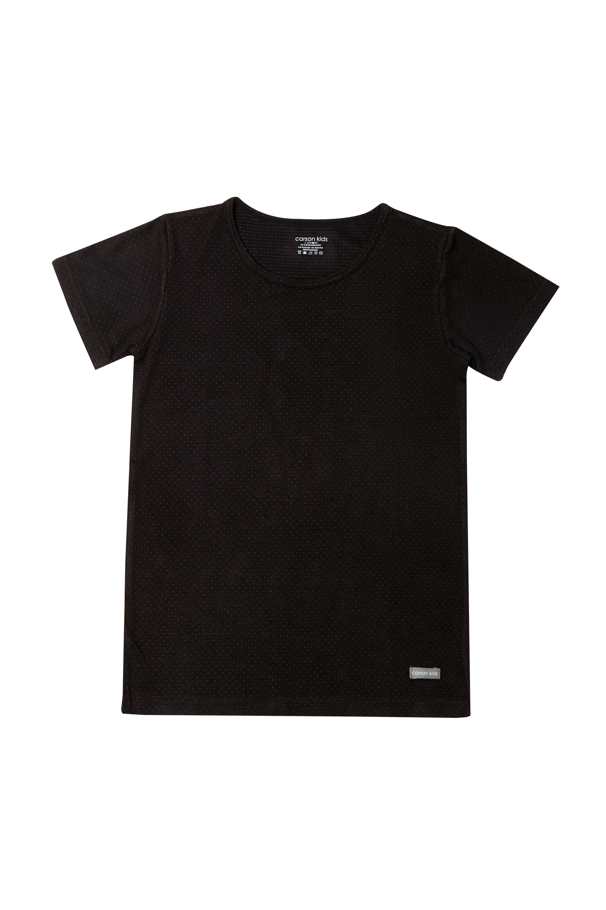 เสื้อคอกลม Carsonkids (PREMIUM) | เนื้อผ้า : Micromodal แพ็ค 1 ตัว | (KTTBCK13001-BK)
