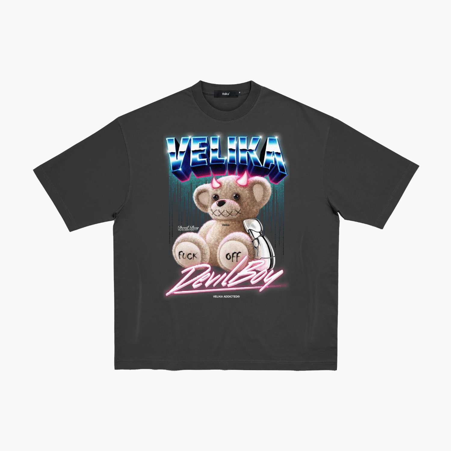 Devil Boy Oversized T-Shirt [Dark Grey]