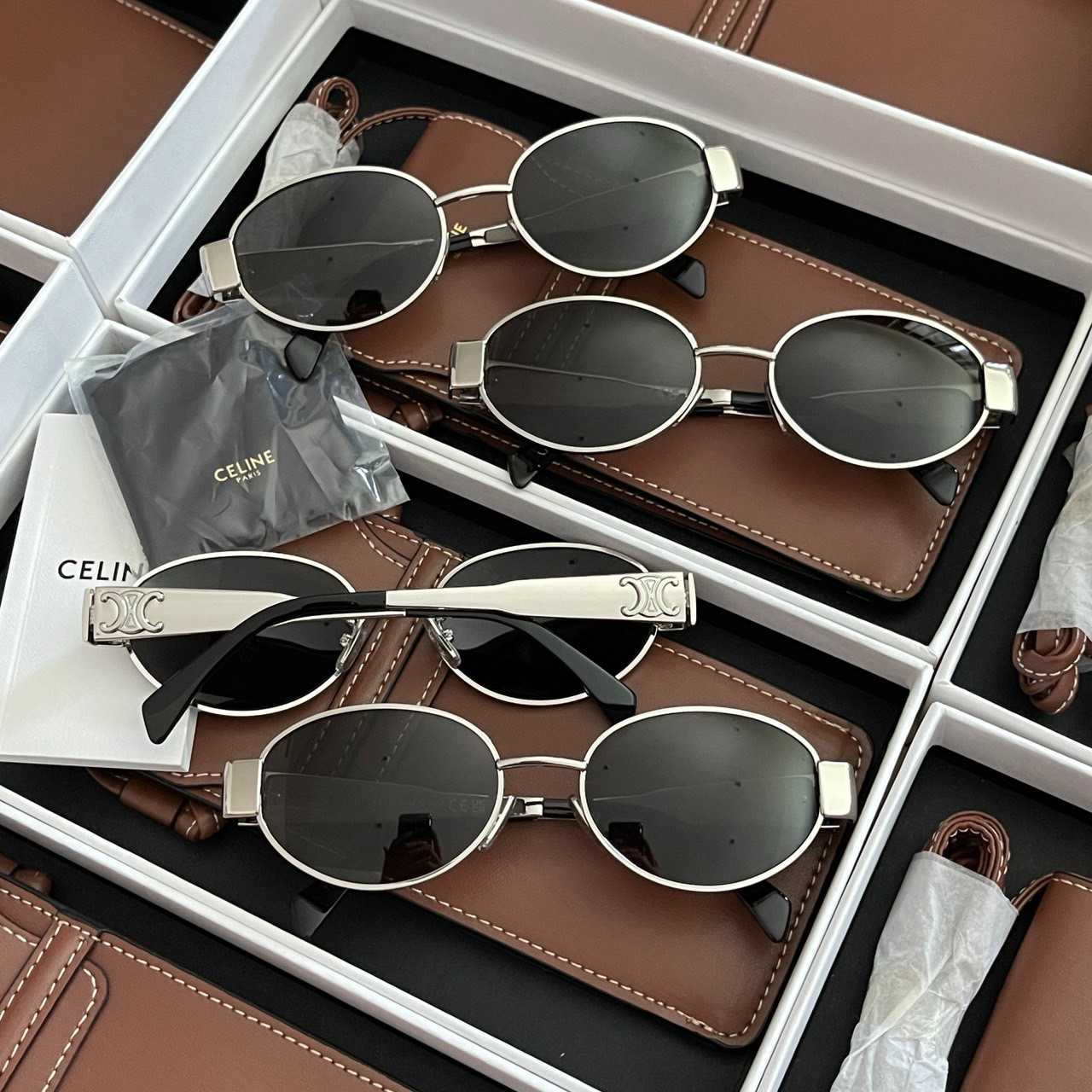 New แว่น​Celine sunglasses   ขาเงิน  📌(ทักเชทก่อนสั่งซื้อ)  