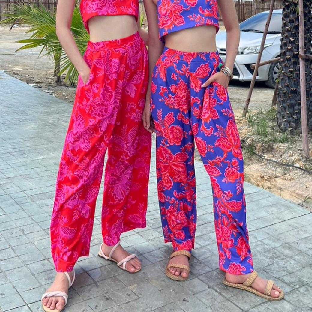 Trousers กางเกงขายาวลายPeony