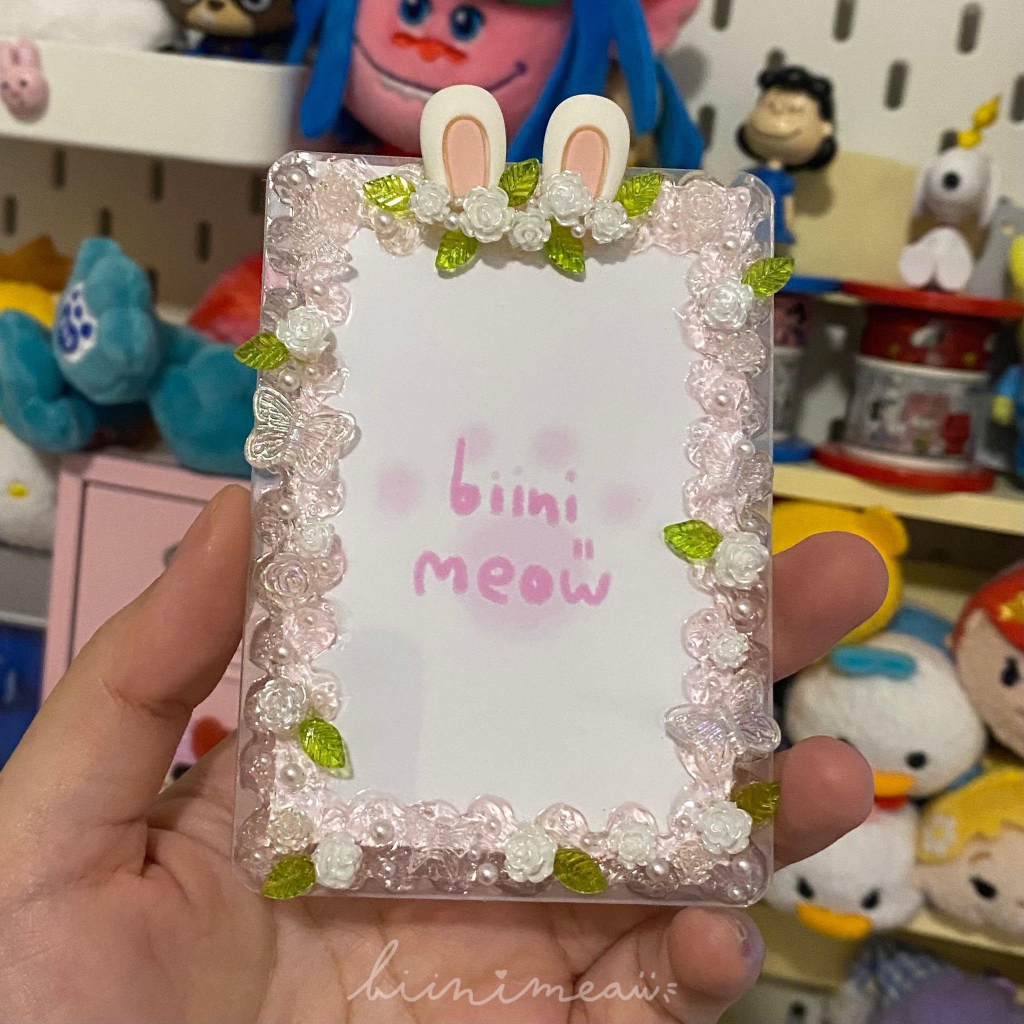 🎀 เฟรมการ์ดวิปครีมดอกไม้หูต่าย 💐✨