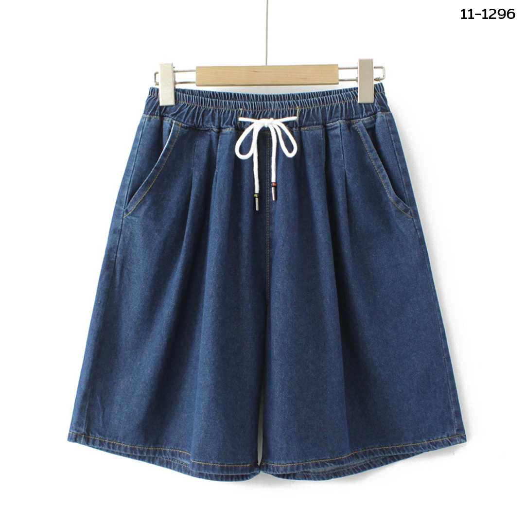 11-1296 กางเกงยีนส์ขาสั้น สีเข้ม