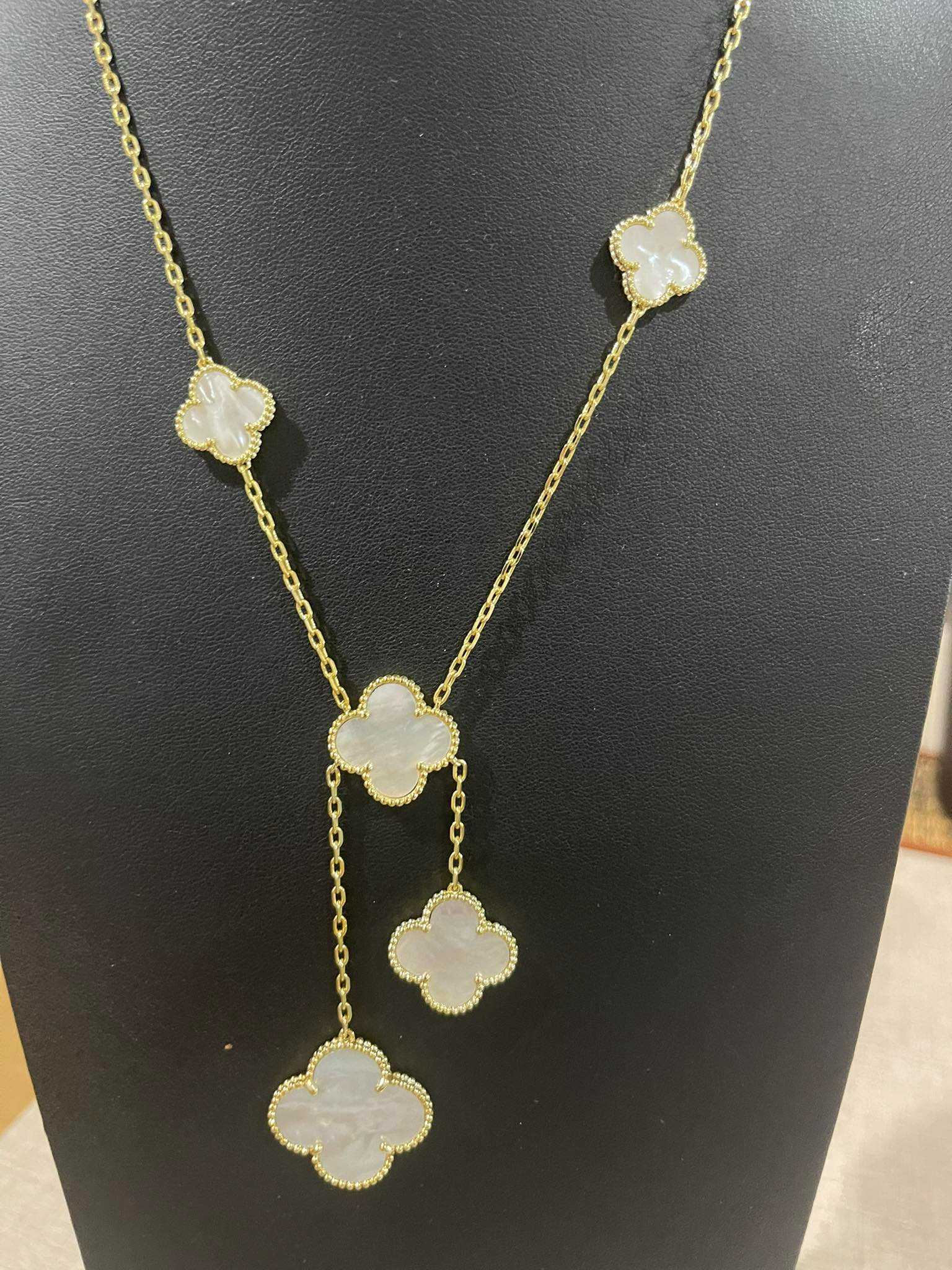 สร้อยคอ45cm white shell in yellow gold