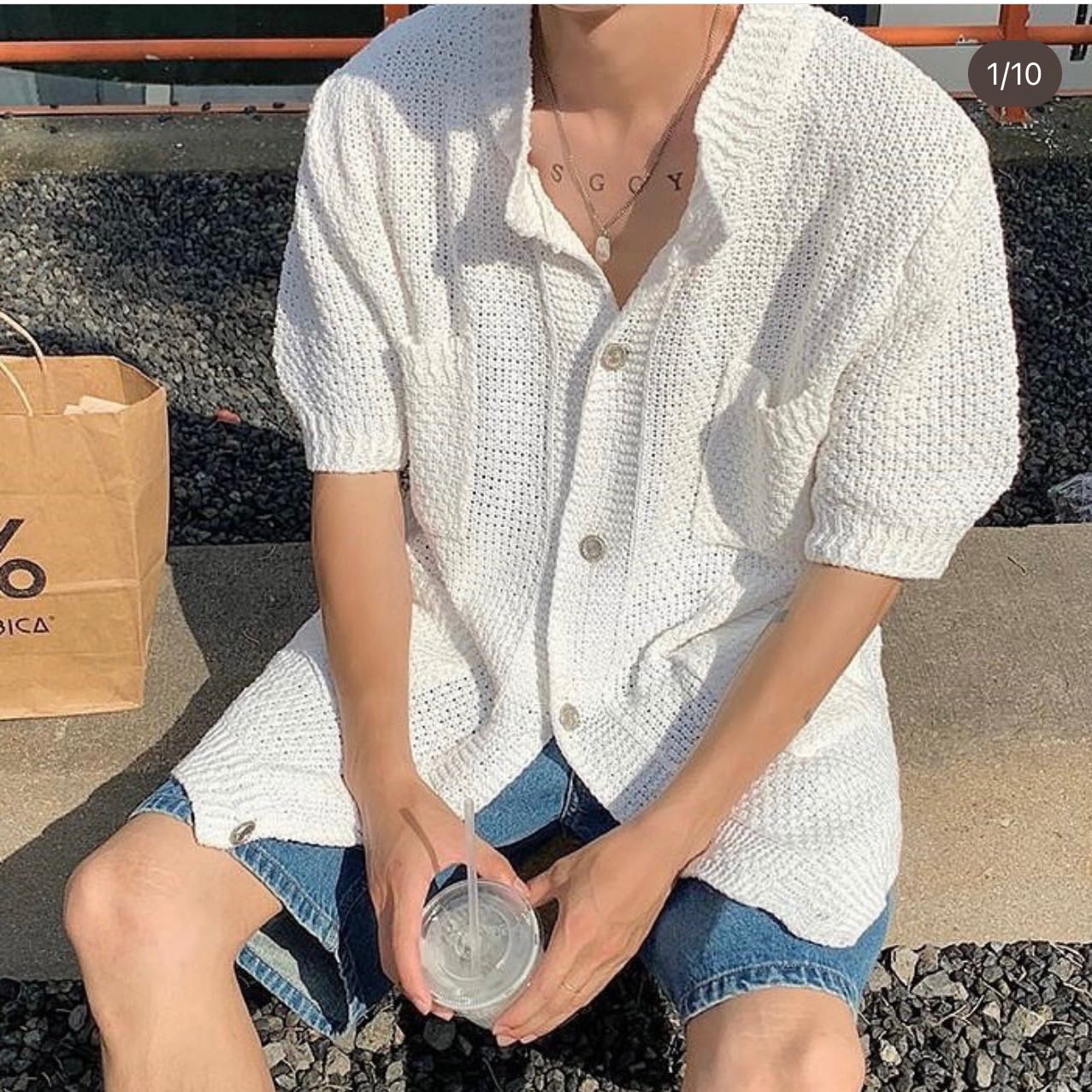 เสื้อไหมพรมแขนสั้น
