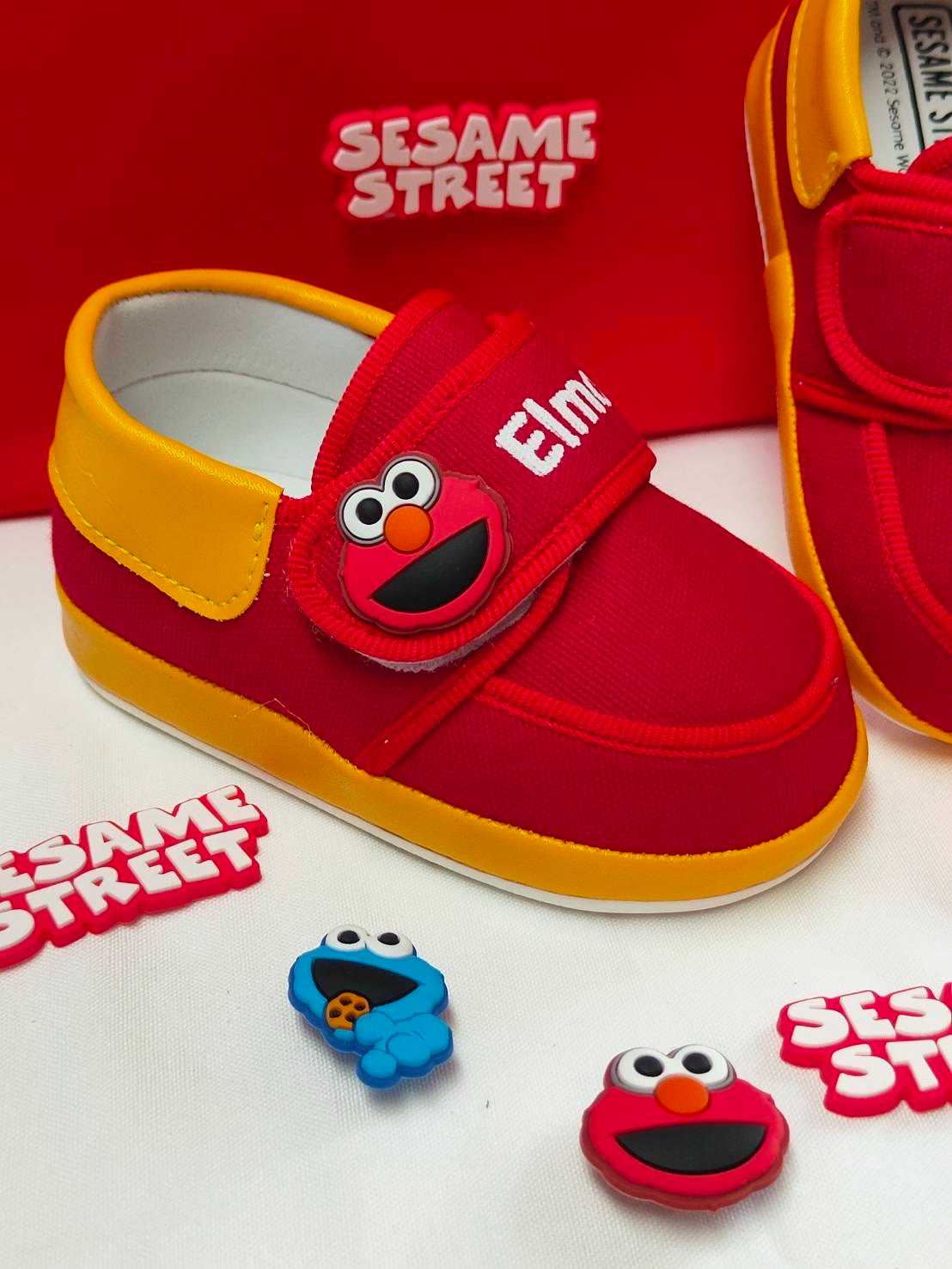 รองเท้าเด็ก Sesame Street ผ้าแคนวาส Canvas สีสันสดใส ลายการ์ตูนน่ารัก Cookie Oscar Elmo