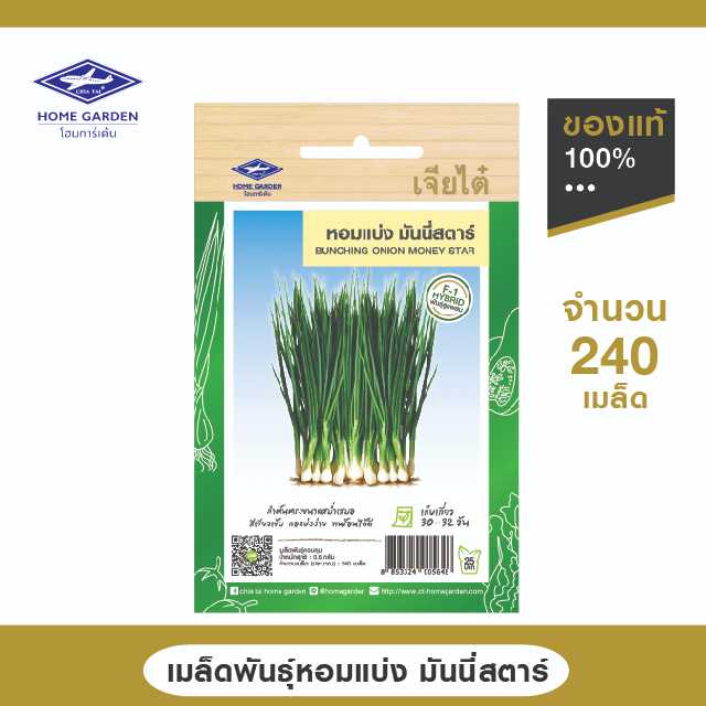 เมล็ดพันธุ์ ตราเจียไต๋โฮมการ์เด้น สายพันธุ์ลูกผสม หอมแบ่ง มันนี่สตาร์ ซ.5 กรัม