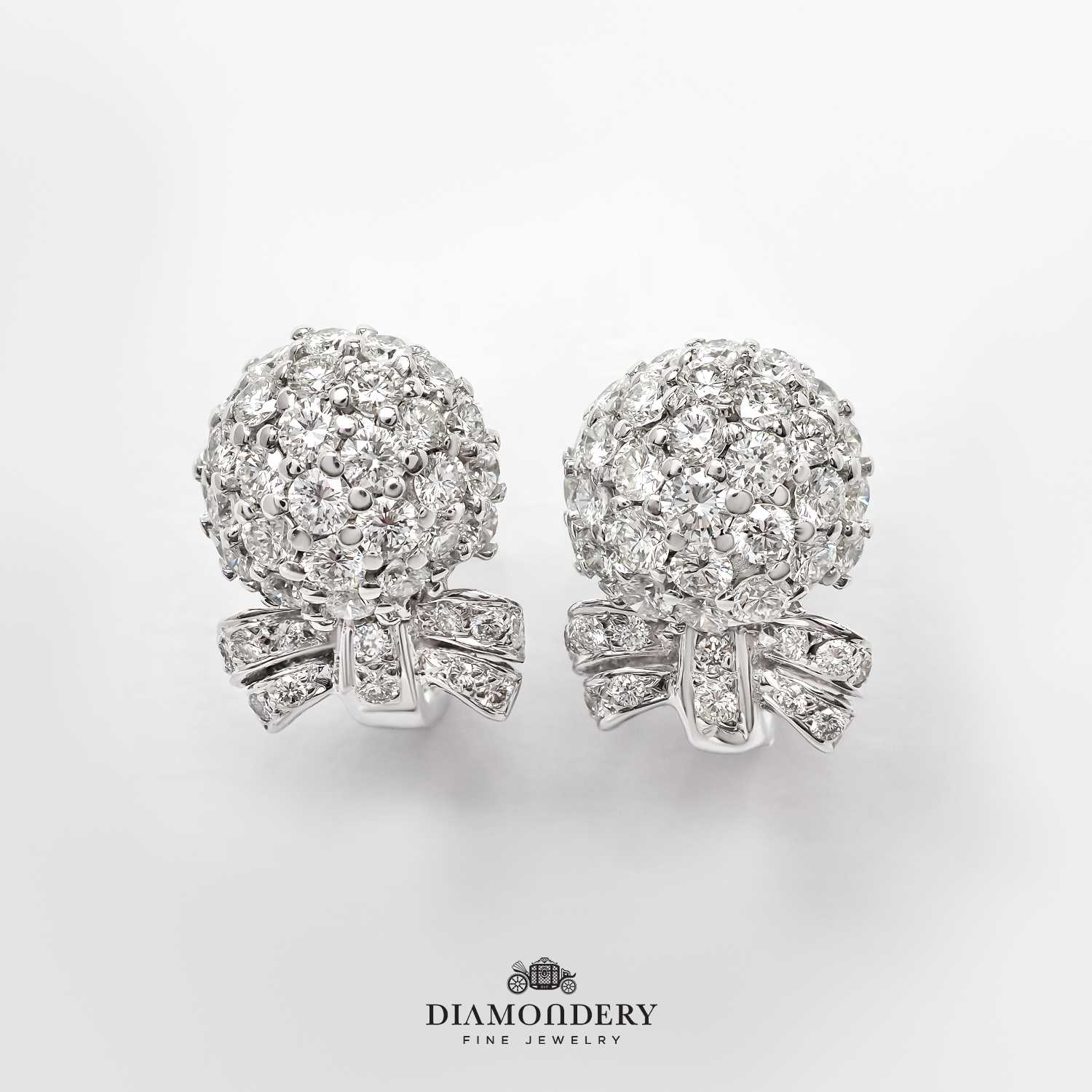 ต่างหูเพชร Cluster Diamond Earrings