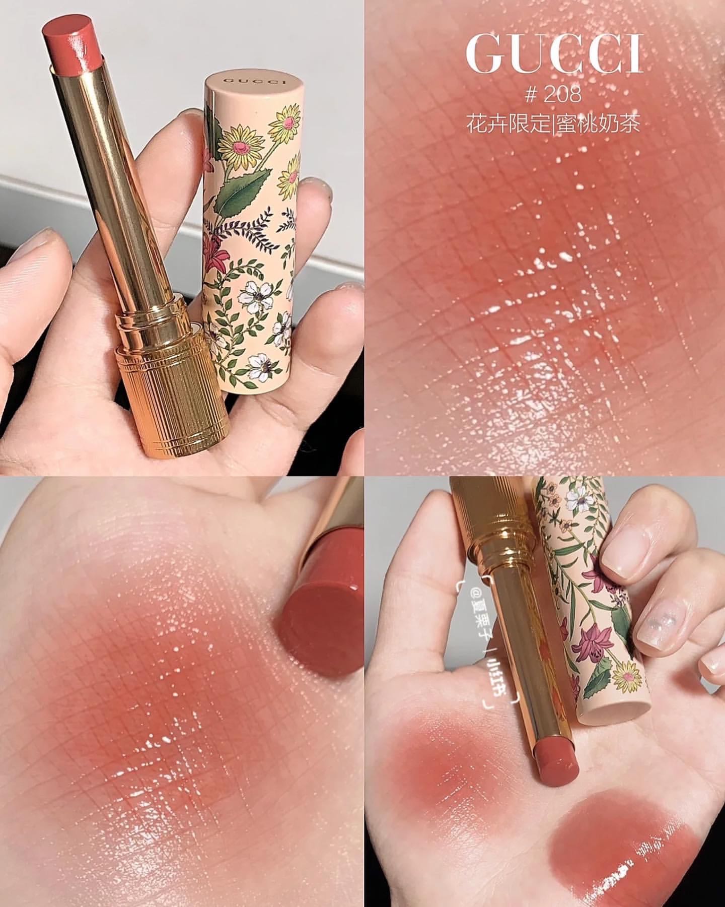 GUCCI Rouge De Beaute Brillant Lipstick Limited เบอร์ 208