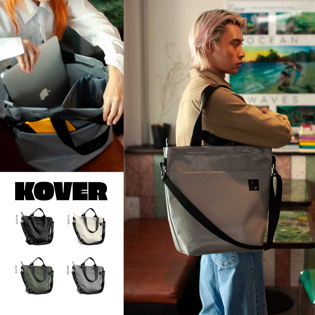 KOVER BAG | กระเป๋าผ้าใบขนาดใหญ่ใส่ NoteBook 16 นิ้ว