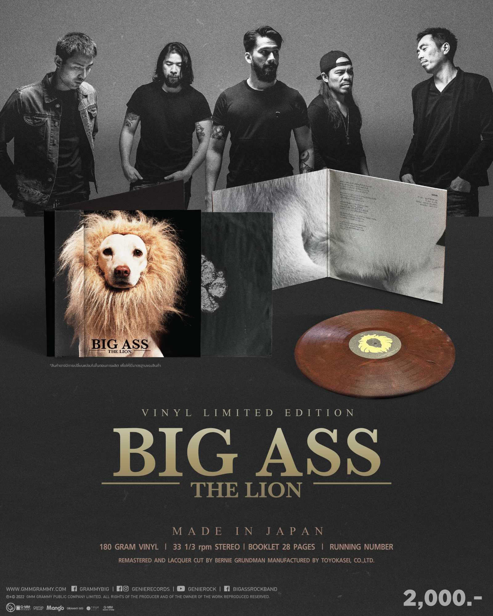 ■มือ1 Vinyl Big Ass อัลบั้ม The Lion เพลงดัง รักเหอะ ไม่เดียงสา บินเข้ากองไฟ