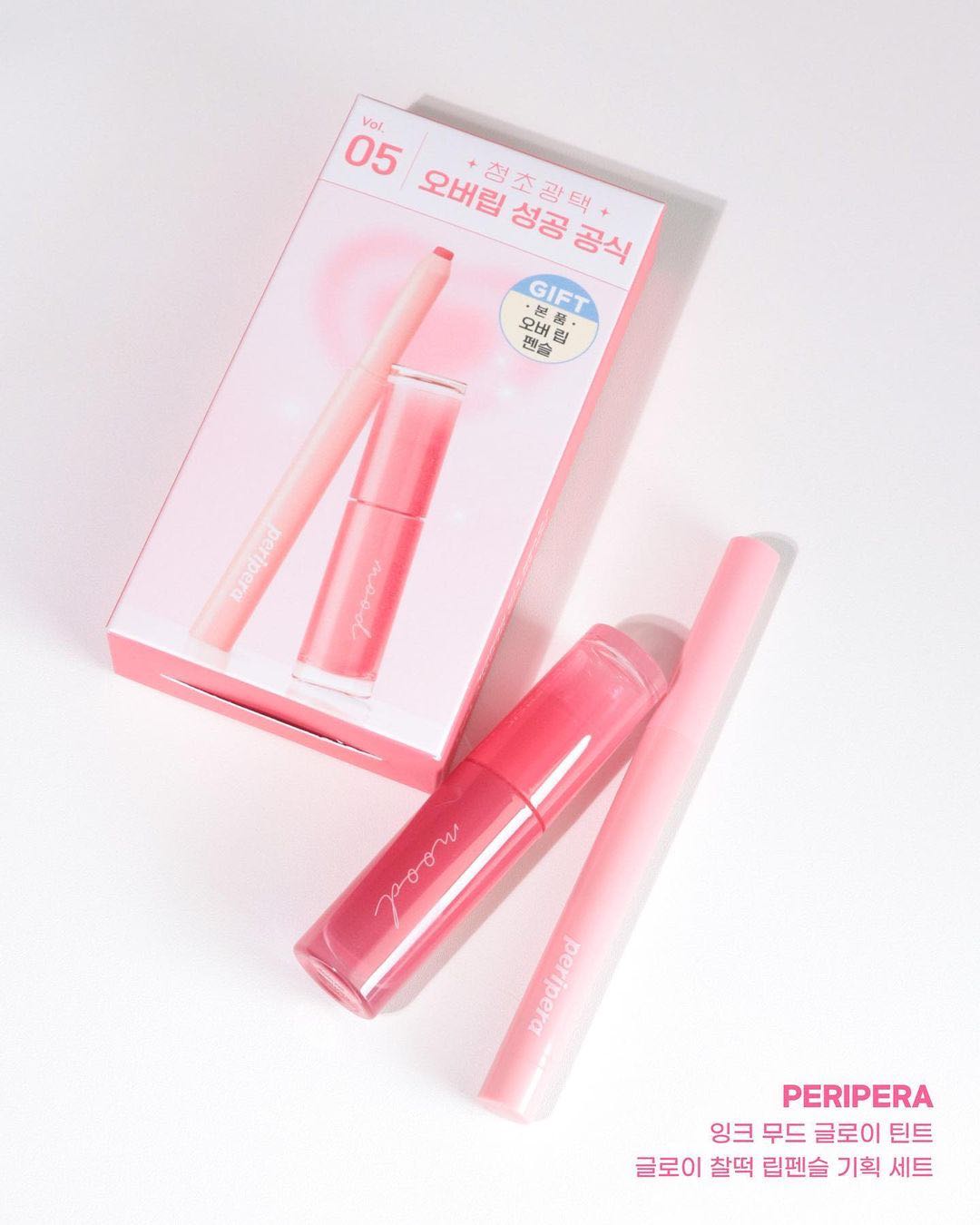 Peripera Ink Mood Glowy Tint + Over Lip Pencil Limited Set 2023