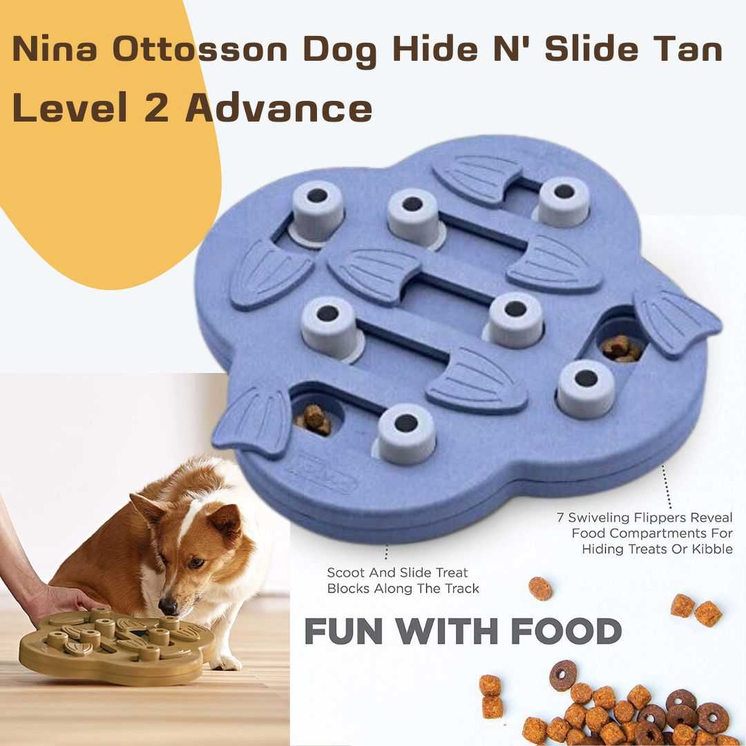 Level 2 Outward Hound Nina Ottosson Dog Hide N' Slide Tan Interactive Treat Puzzle Dog Toy