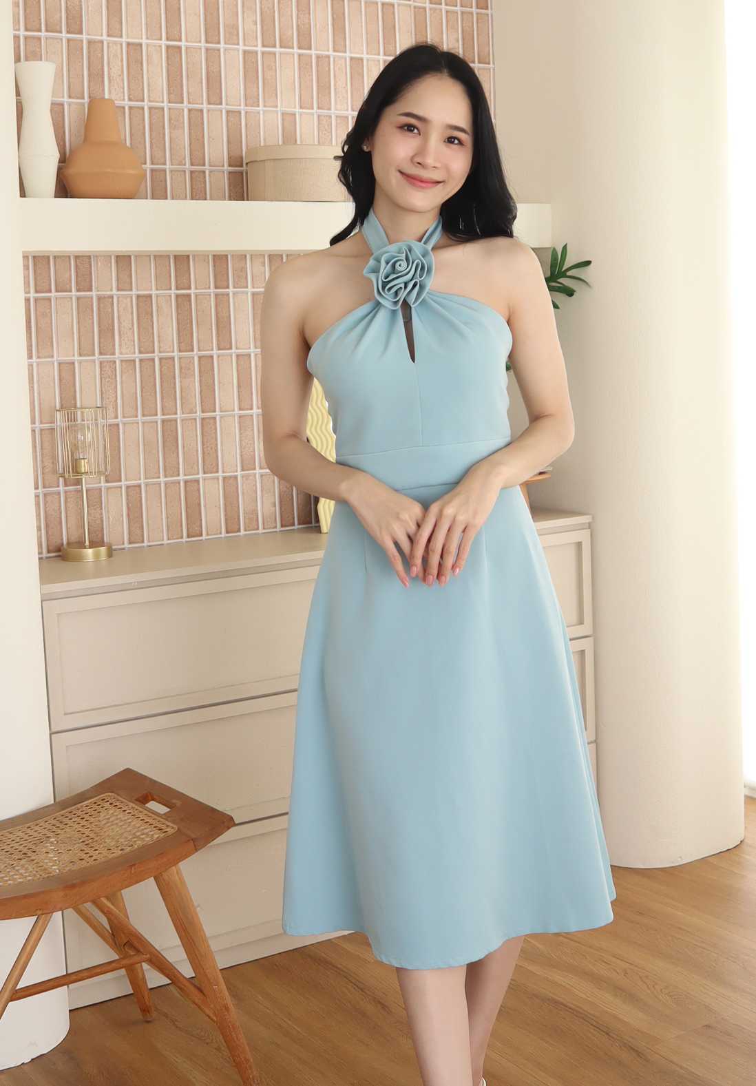 Alicia Dress สีชมพู Size S/M Moaya