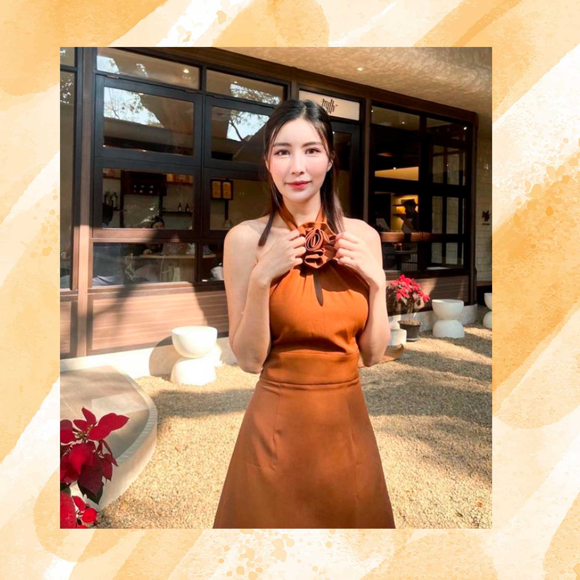 Alicia Dress สีชมพู Size M Moaya