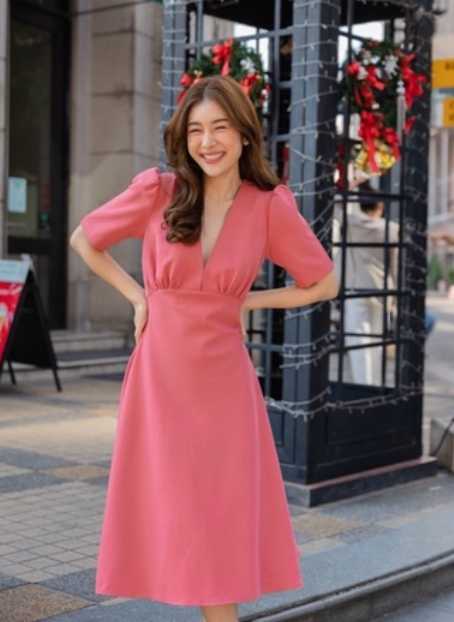 Kelly DRESS สีชมพู Size S Brown BKK