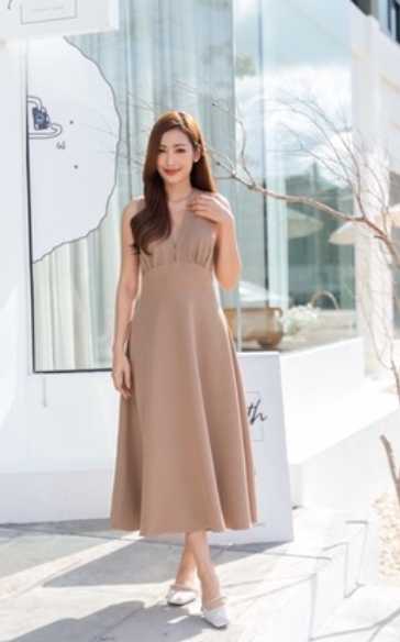 Birkin DRESS สีน้ำตาล Size M Brown BKK