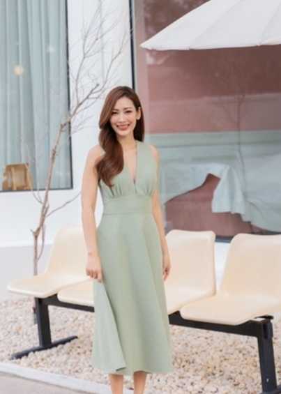 Birkin DRESS สีเขียว Size S Brown BKK