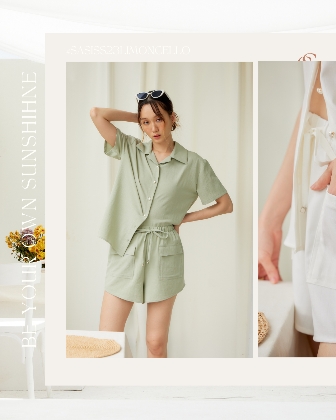 bysasi Sunny shortsกางเกงผ้าพื้น เอวยาวยืดขาสั้น_SSSS2370010