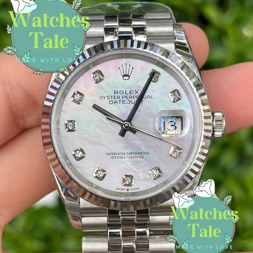 Rolex Datejust 36mm. White Pearl Diamond EW