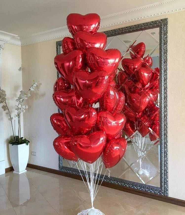 ลูกโป่ง Balloon 20 Red Heart Shape Balloon Set 