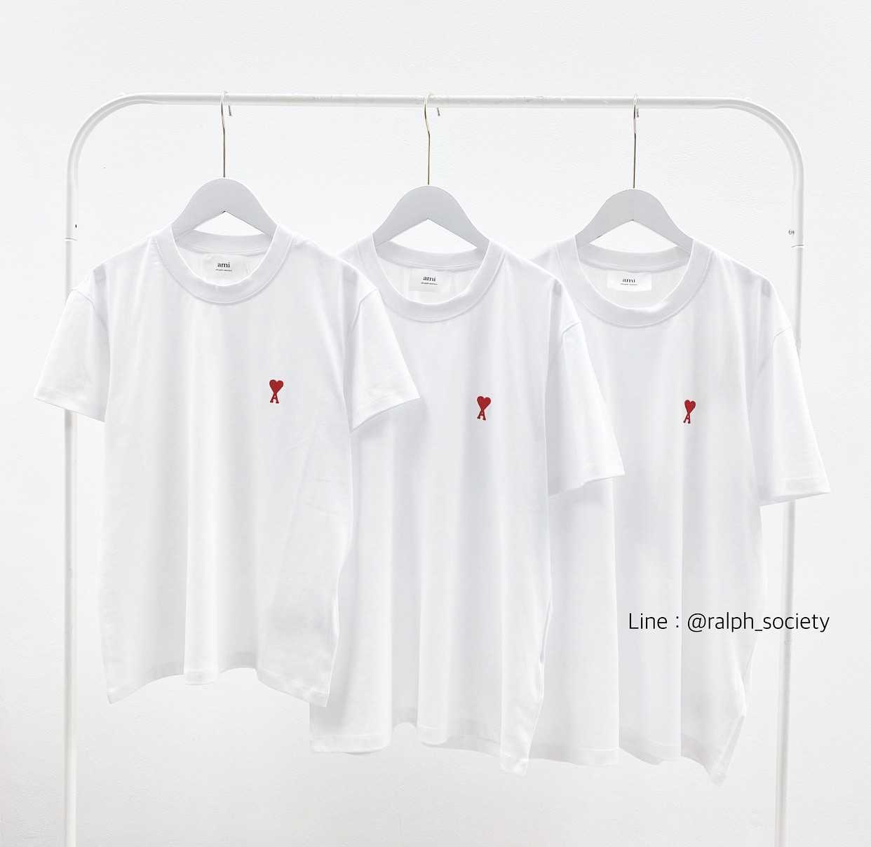 Ami  Paris T-Shirt  (White) ทรงปกติ