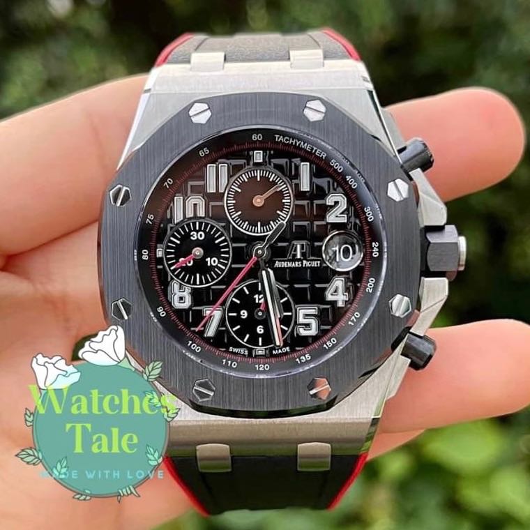 Audemars Piguet AP Royal Oak Offshore Ceramic Bezel Black Red 42MM Ref.26470SO JF