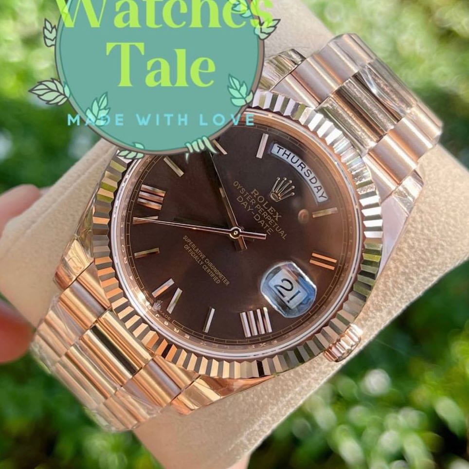 Rolex Day-Date Rose Gold Brown Sunburst Roman Dial 40mm. Ref.228235 EW