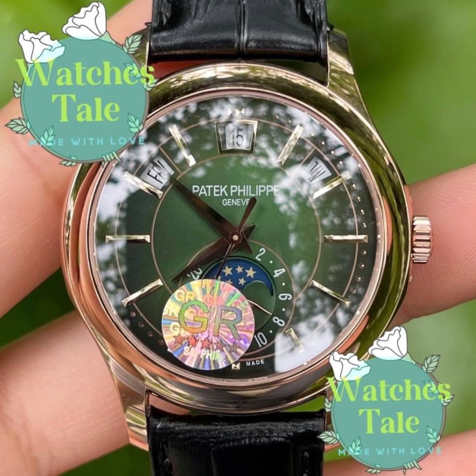 Patek Philippe 5205R-011 Green Rosegold Annual Calendar/moon phases GR