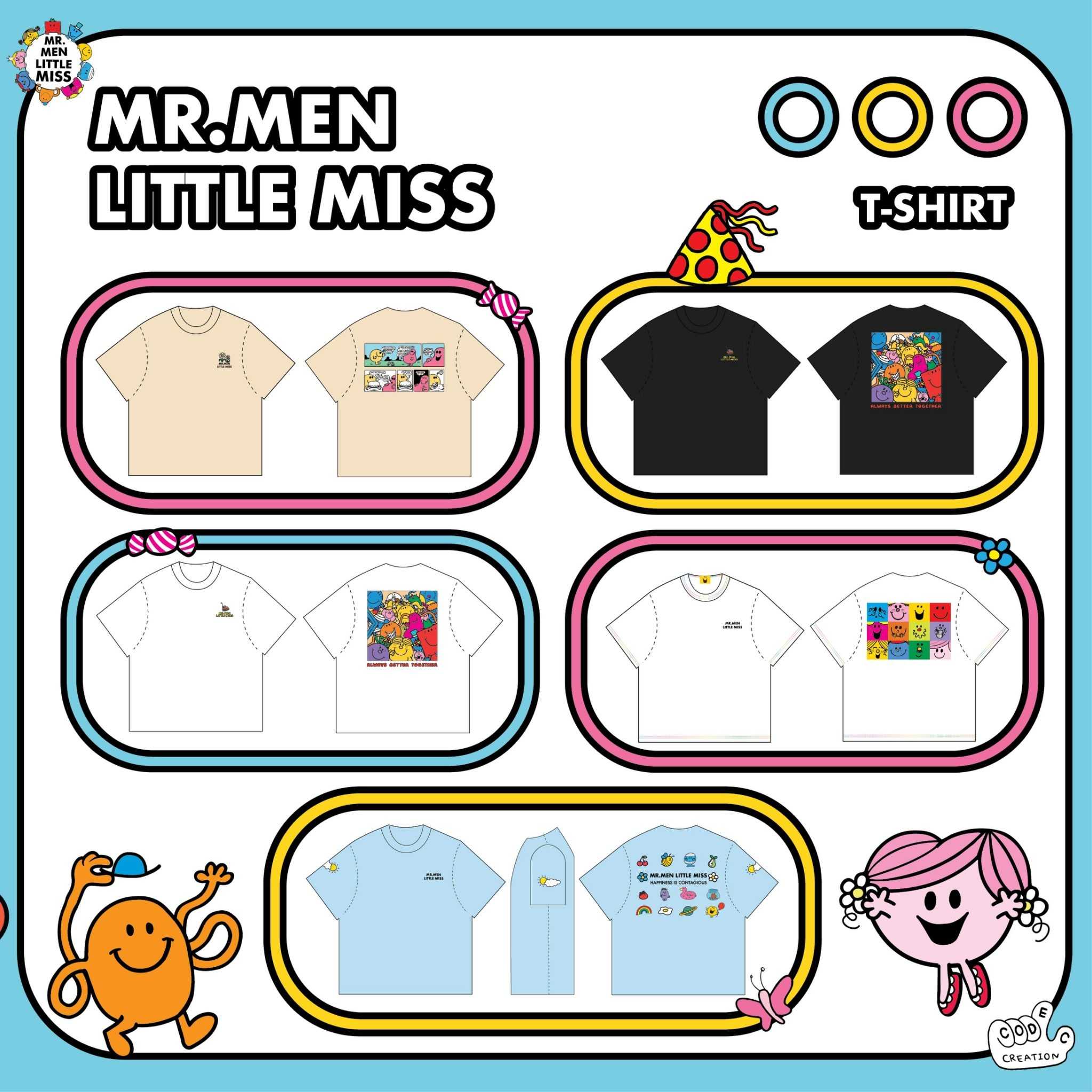 Mr.Men & Little Miss T-Shirt Oversize Rainbow Eyes Collection
