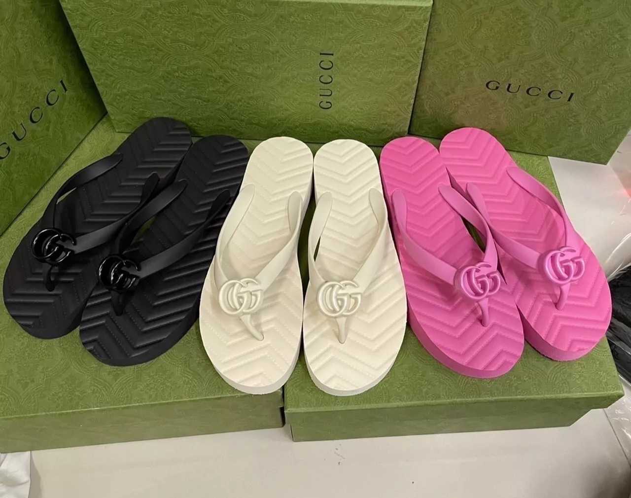 New Gucci Sandals Rubber  ส้นสูง 3 Cm     📌(ทักเชทก่อนสั่งซื้อ)   