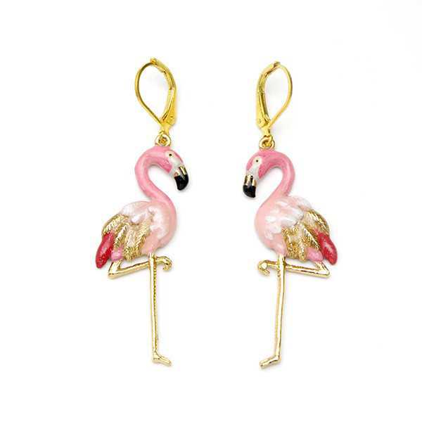 Flamingo Earrings ต่างหูฟลามิงโก้  | GoodAfterNine