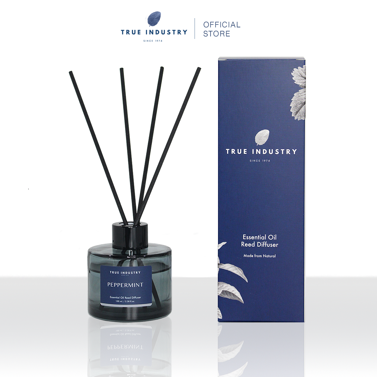 ก้านไม้หอมปรับอากาศ กลิ่นเปปเปอร์มินต์ (Peppermint Essential Oil Premium Reed Diffuser) 100 ml.