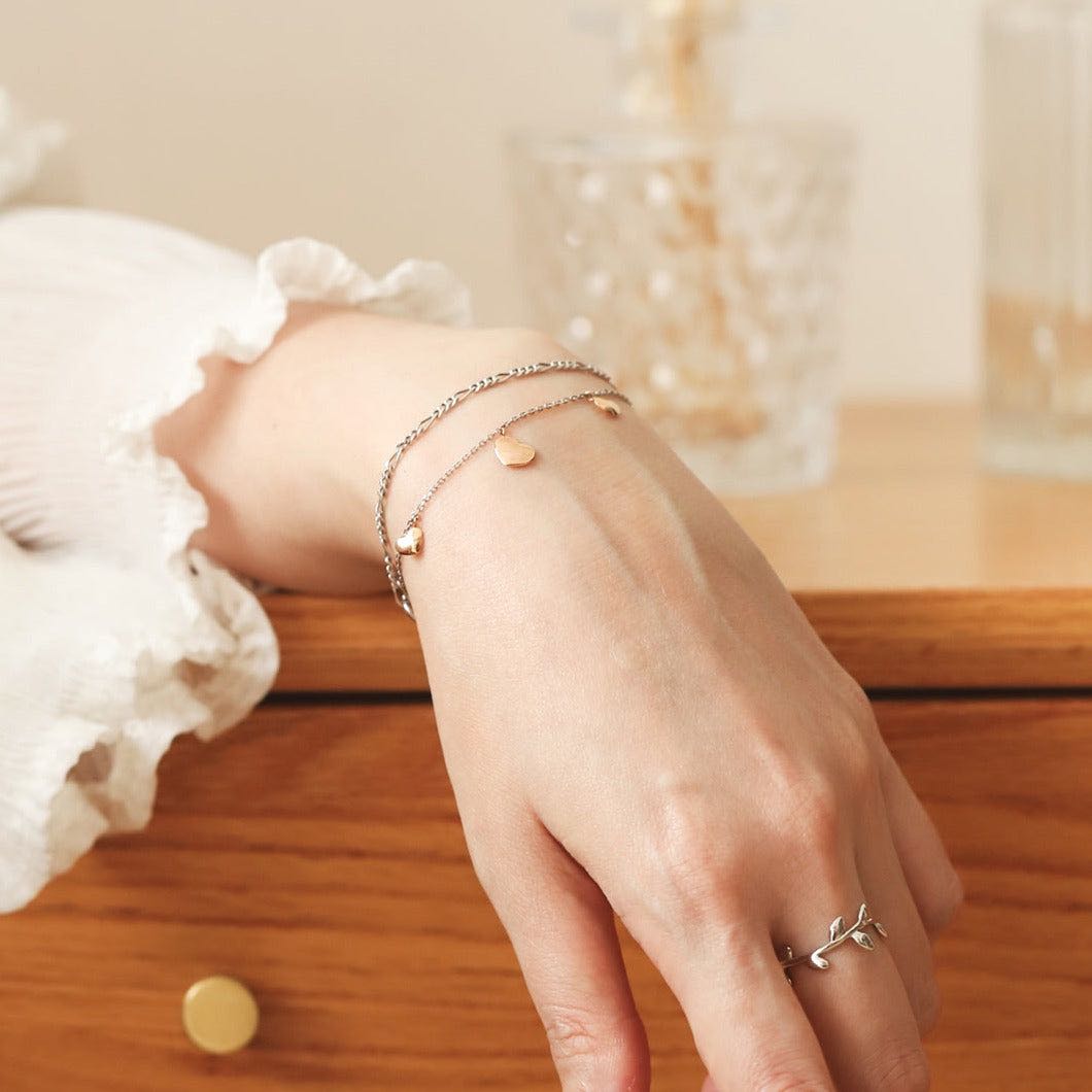 BRACELET - 3 Pink Gold Heart