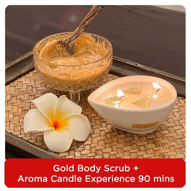 [𝟭 𝗽𝗲𝗿𝘀𝗼𝗻] Gold Body Scrub + Aroma Candle Experience 90 mins