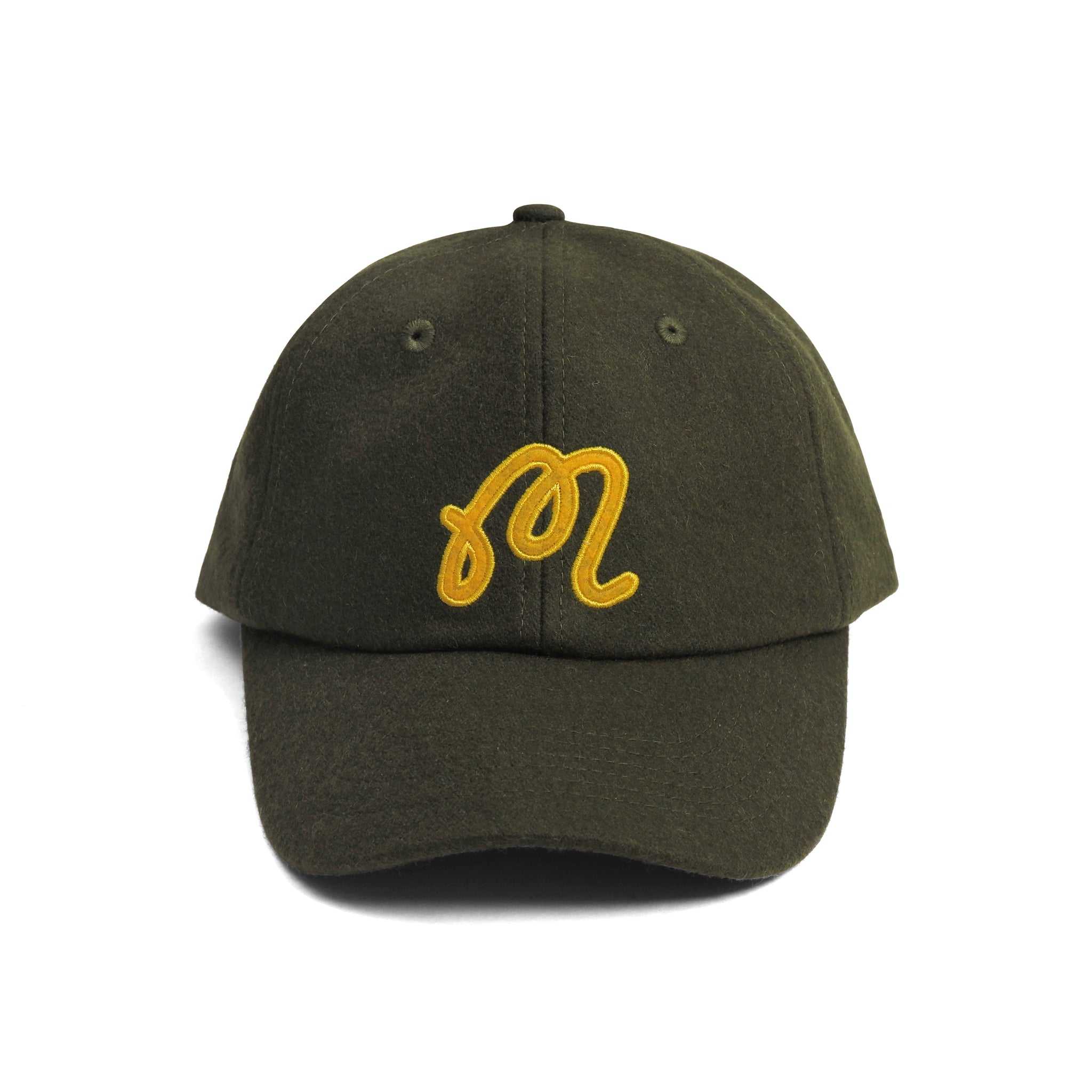 MALBON GOLF M SCRIPT WOOL STRAPBACK HAT