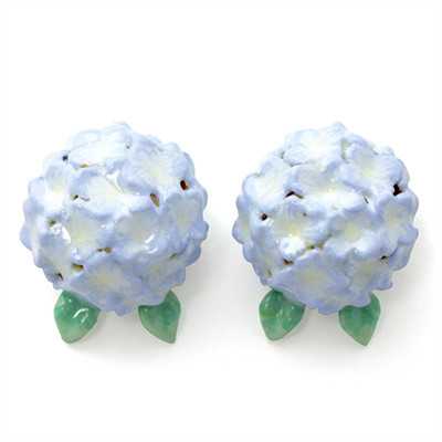 Hydrangea Purple Earrings ต่างหูไฮเดรนเยีย สีม่วง | GoodAfterNine