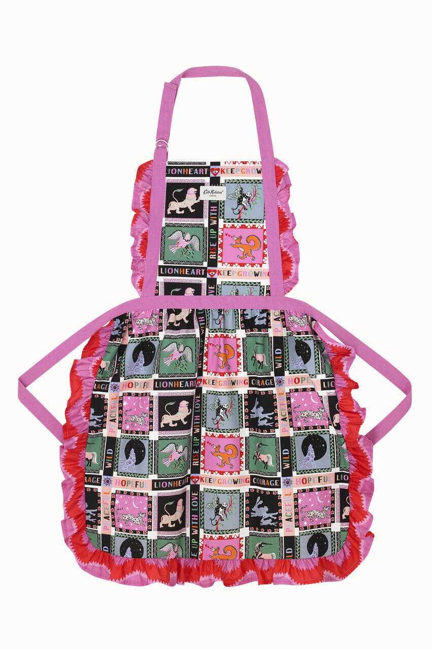 Frill Apron Spirit Animals Pink