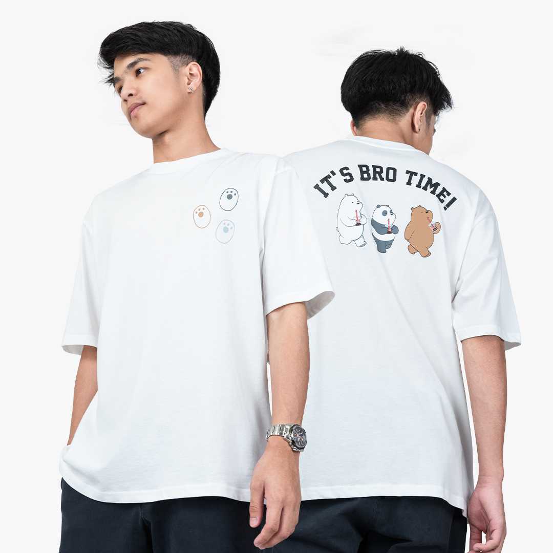 DOSH OVERSIZED SHORT SLEEVE T-SHIRTS WE BARE BEARS เสื้อยืดโอเวอร์ไซส์ DBBMT5047-OW