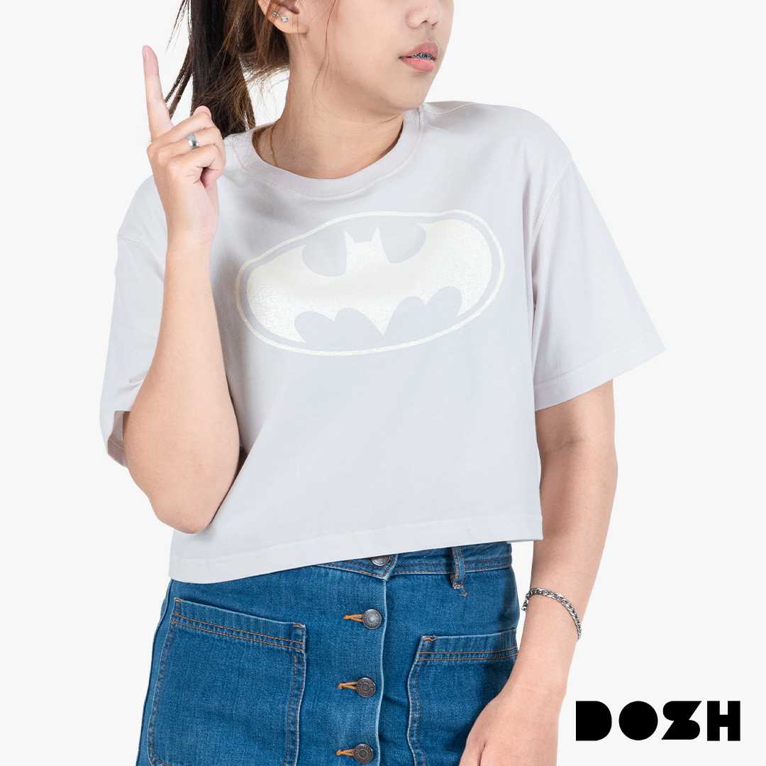 DOSH WOMEN'S T-SHIRTS BATMAN เสื้อยืดครอปสั้น ผู้หญิง DBWT1044-GY