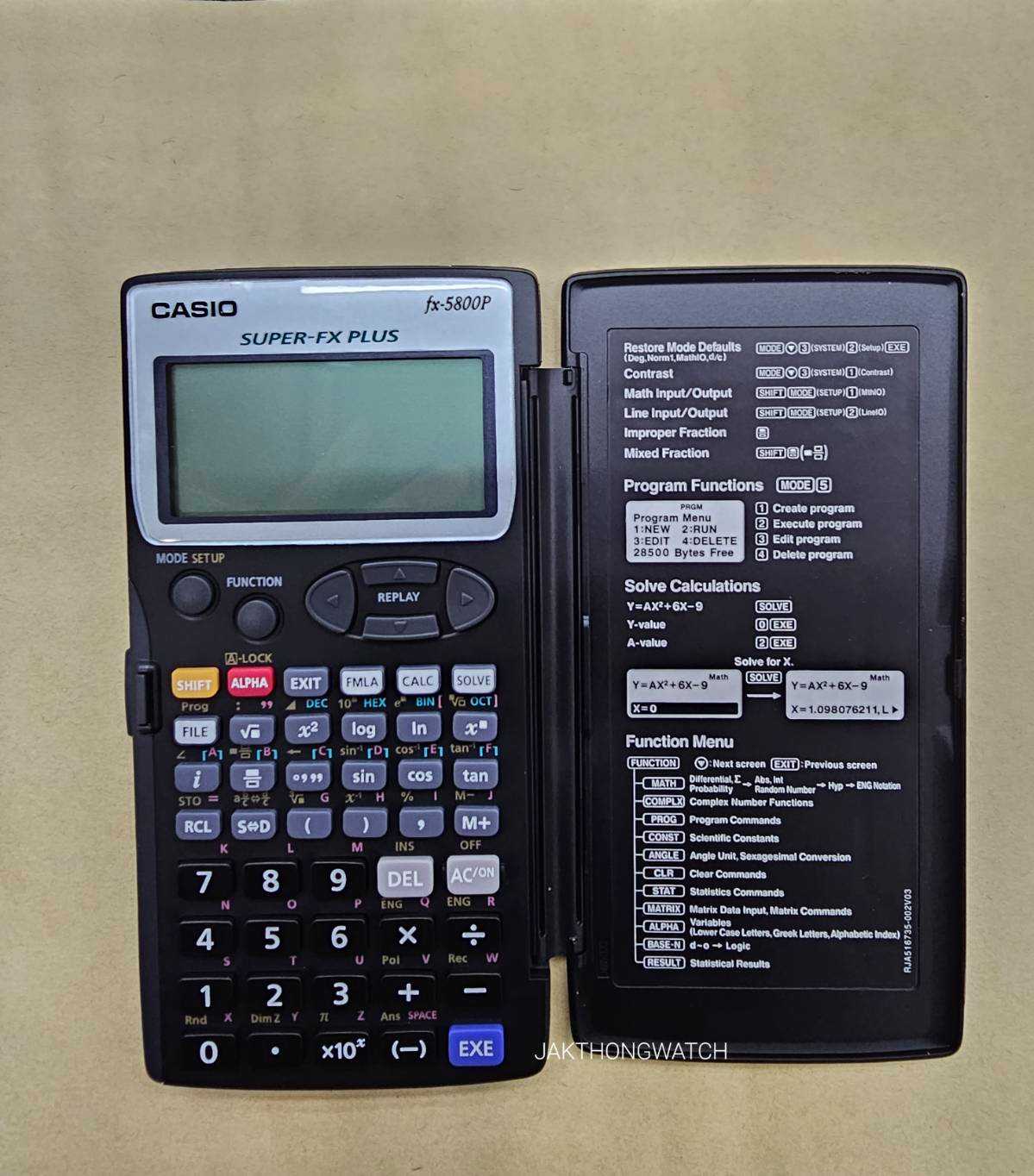 CASIO เครื่องคิดเลขวิทยาศาสตร์ รุ่น FX-5800P สีดำ (แท้💯%+ประกันศูนย์ 1 ปี)(ออกบิลVATแจ้งได้เลยครับ)