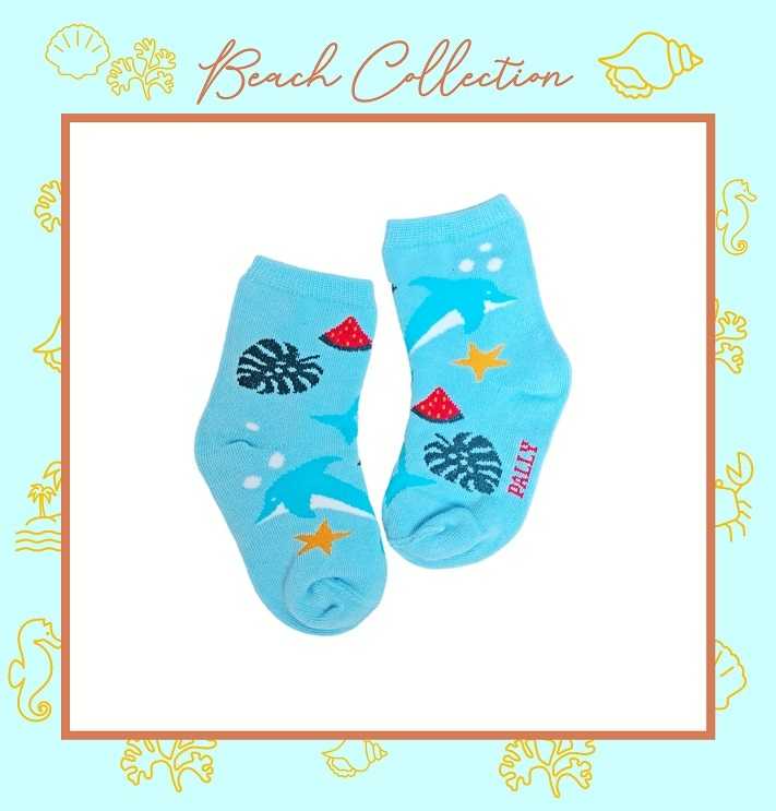 PALLY ถุงเท้าแฟชั่นเด็ก ไร้ตะเข็บ Beach Collection ยาวครึ่งน่อง